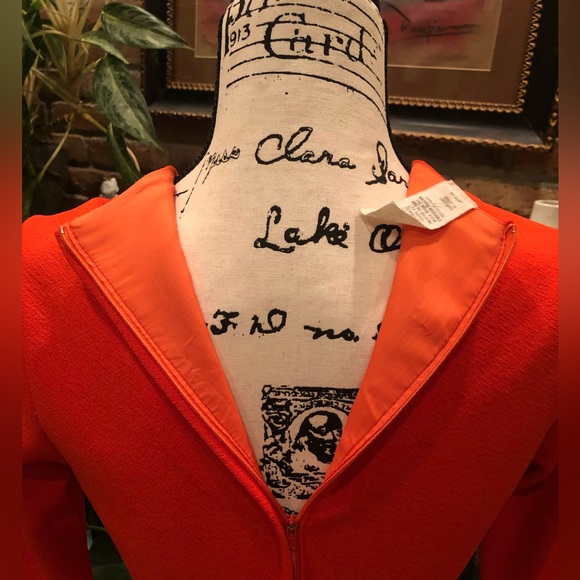 1970s Handmade Pumpkin Orange Empire Waist Mrs. Roper Energy in the Best Way. - Picture 4 of 9